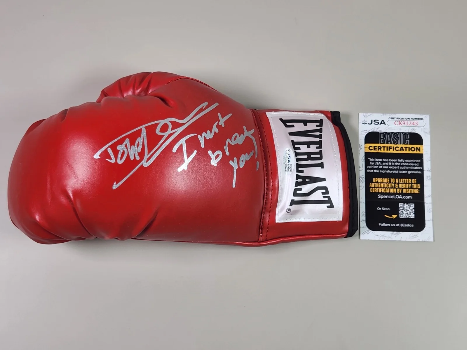 Dolph Lundgren — JSA Dolph Lundgren Signed Red Everlast Boxing Glove I Must Break You! Rocky IV A, image 2