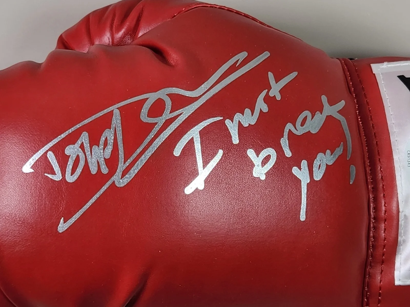 Dolph Lundgren — JSA Dolph Lundgren Signed Red Everlast Boxing Glove I Must Break You! Rocky IV A, image 4