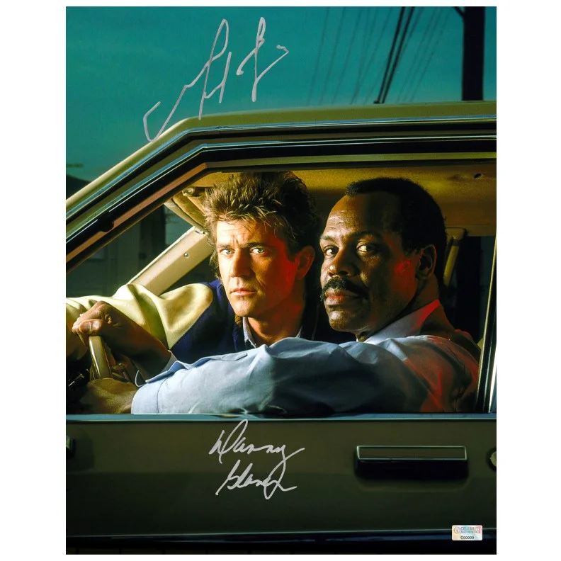 Mel Gibson, Danny Glover — Mel Gibson and Danny Glover Autographed 1989 Lethal Weapon II 11x14 Scene Photo