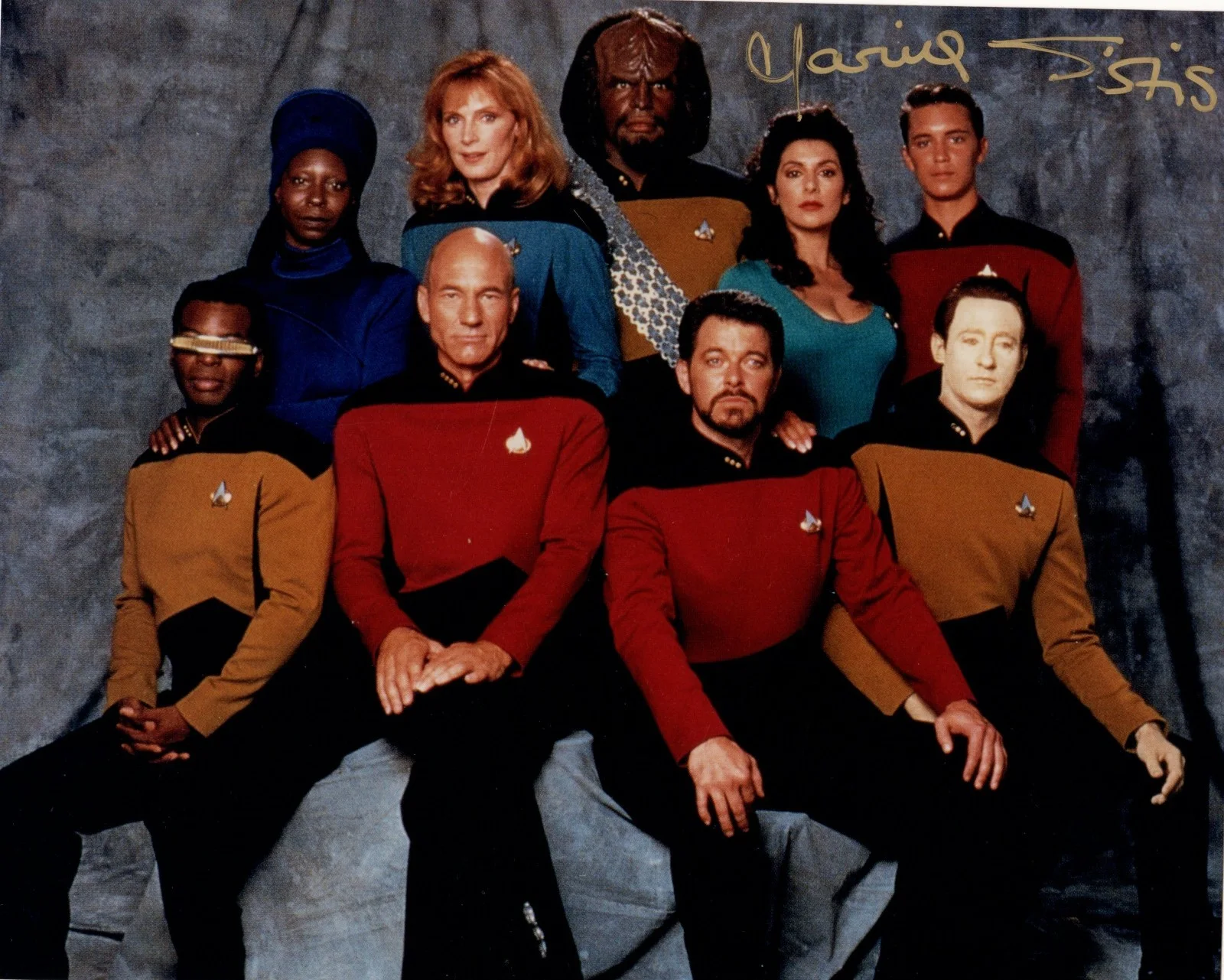 Marina Sirtis — STAR TREK - TNG Autographed 8X10 Color Cast Photo Signed By MARINA SIRTIS w/ COA