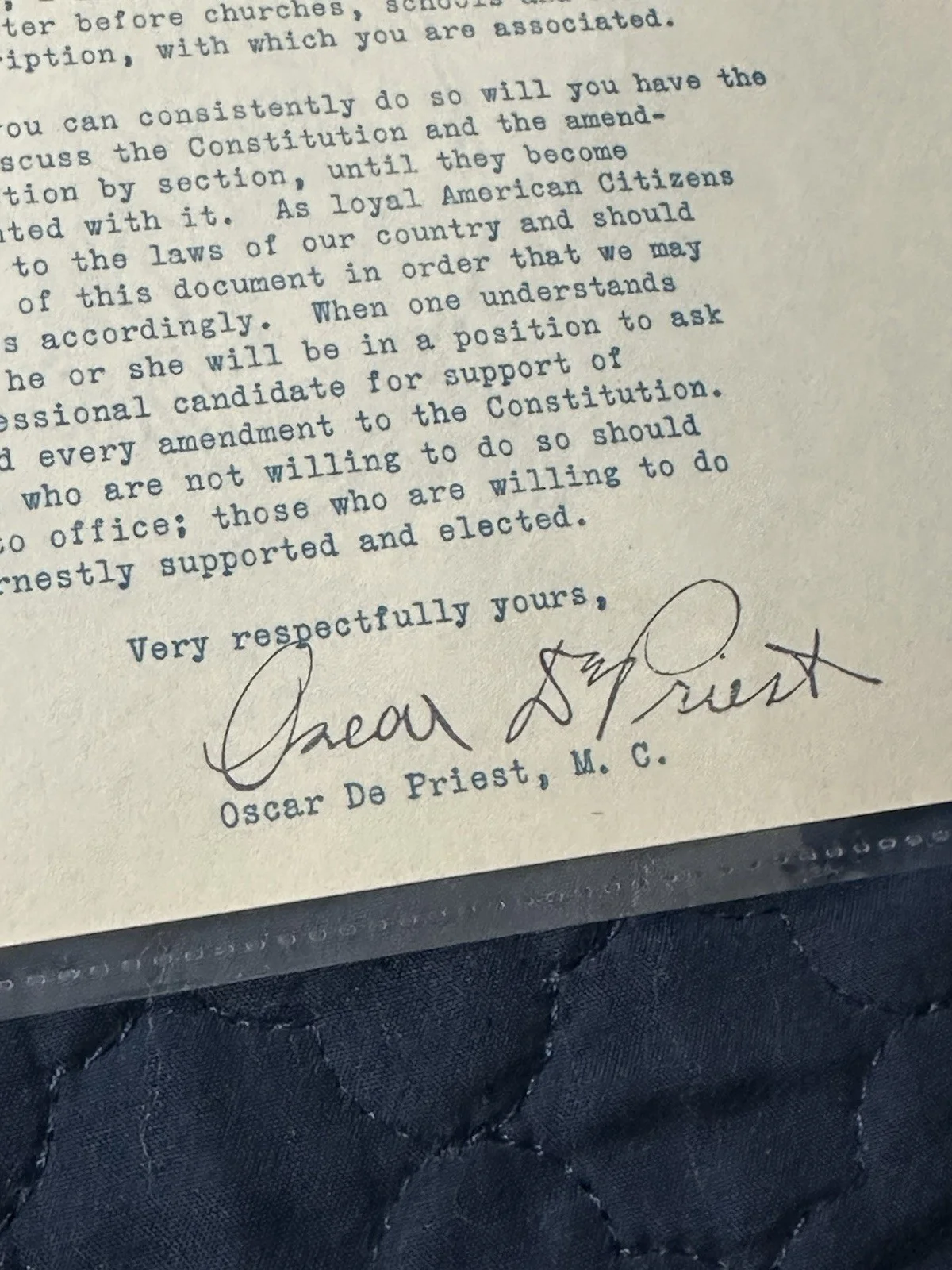 Oscsr DePriest SIGNED Pair Of Documents AUTOGRAPH AUTO, image 2