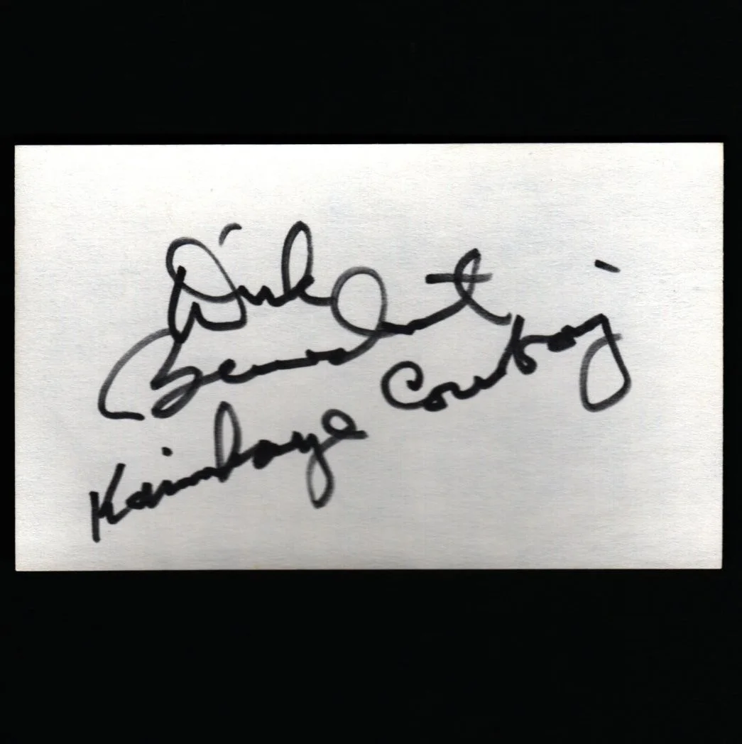 BATTLESTAR GALACTICA Autograph DIRK BENEDICT Signed 3X5 Card w/ COA STARBUCK, image 2
