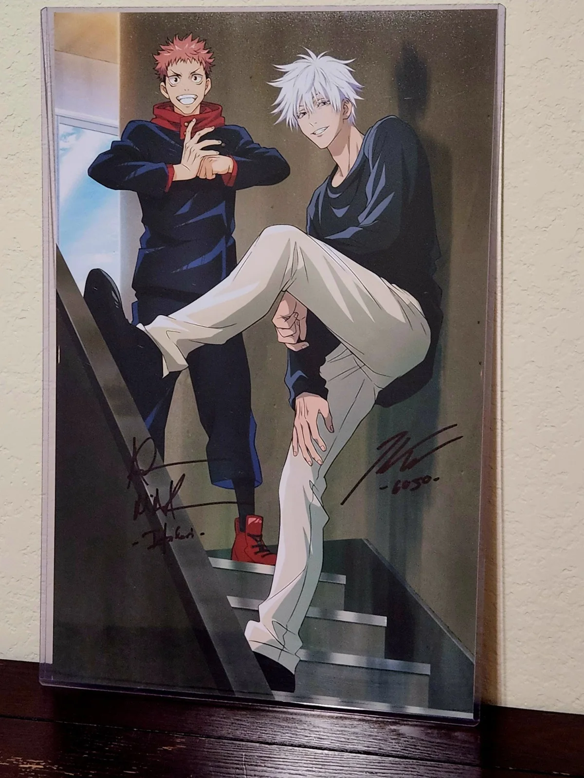 Adam McArthur, Kaiji Tang — Signed 11x17 ADAM MCARTHUR & KAIJI TANG Yuji & Gojo JJK Autograph JSA COA
