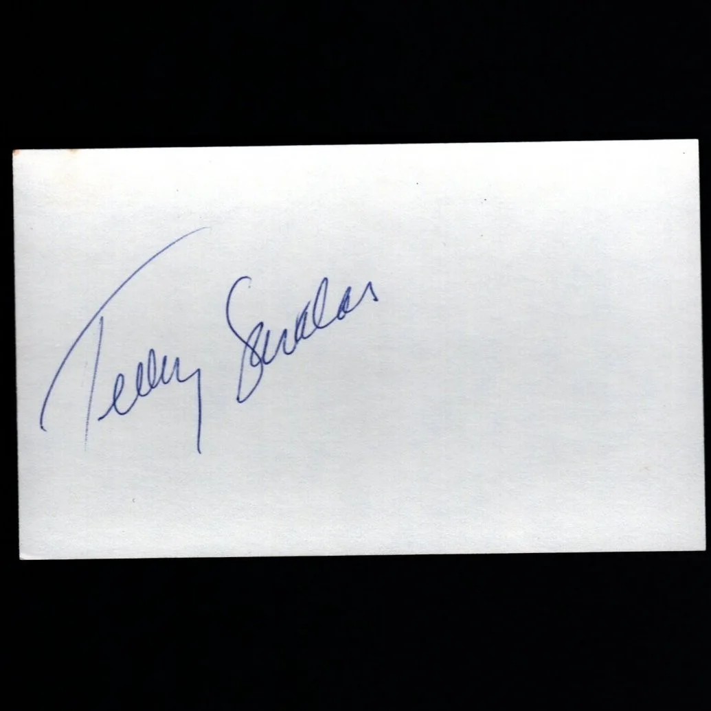 Telly Savalas — TELLY SAVALAS Autograph Signed 3X5 Card w/ COA Kojak Bond Villain Blofeld, image 2