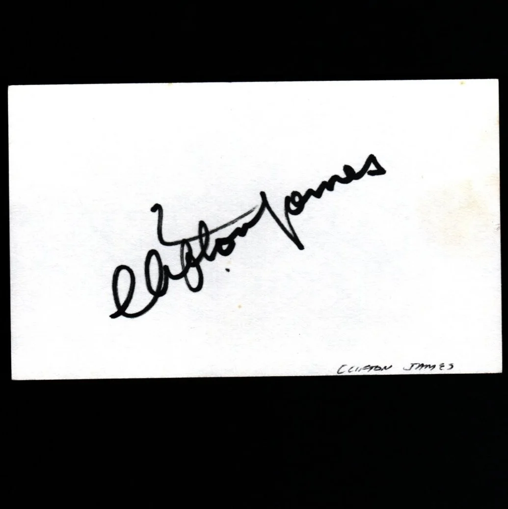 Clifton James — CLIFTON JAMES Autograph Signed 3X5 Card w/ COA James Bond Film Sheriff JW Pepper, image 2