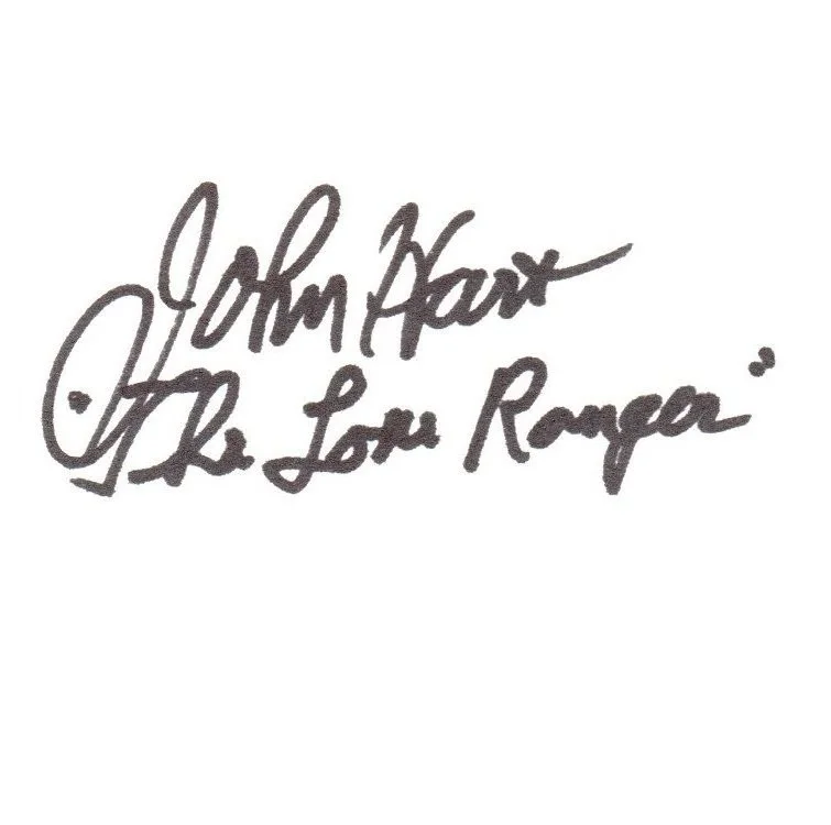John Hart — JOHN HART The Lone Ranger Autograph Signed 3X5 Index Card w/ COA