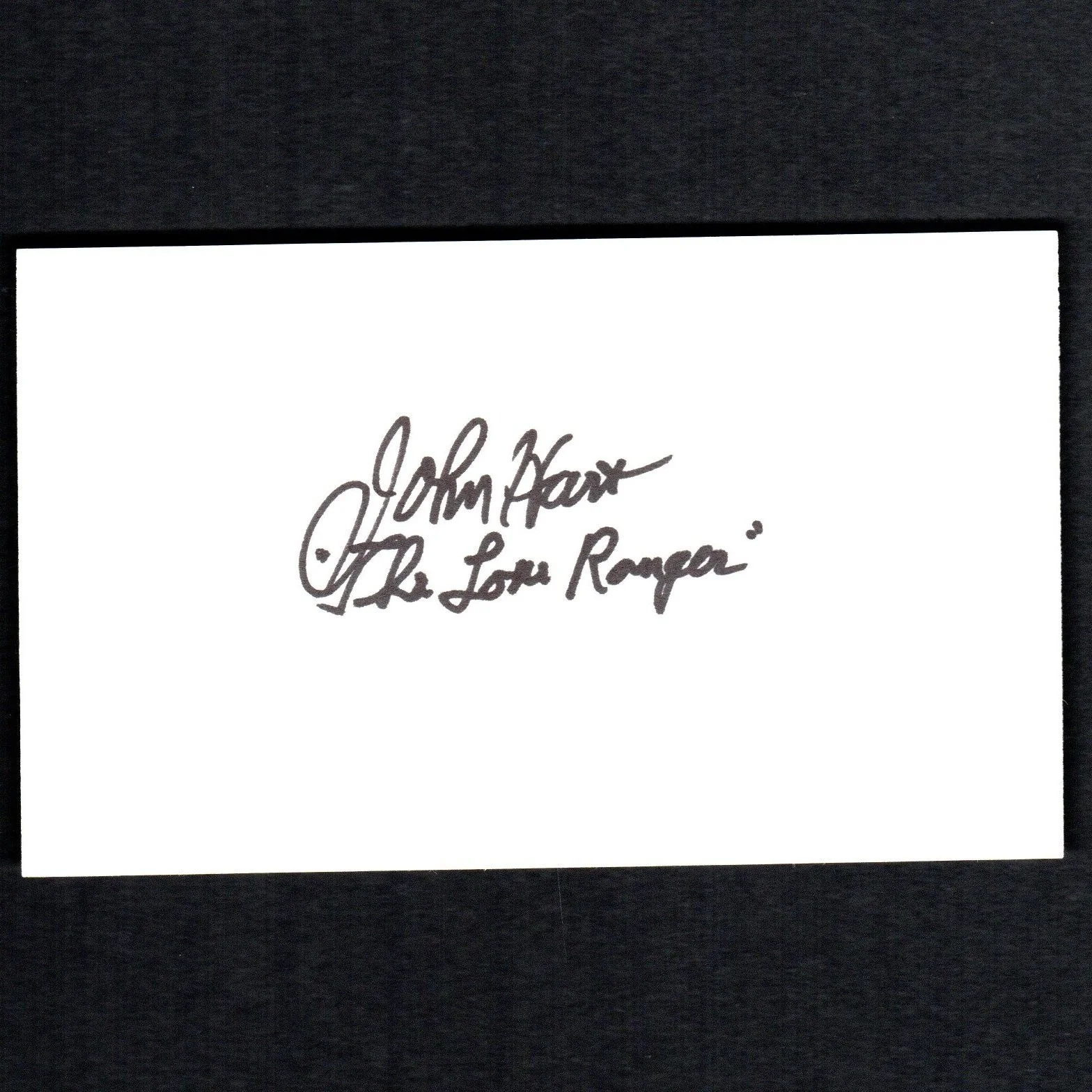 John Hart — JOHN HART The Lone Ranger Autograph Signed 3X5 Index Card w/ COA, image 2