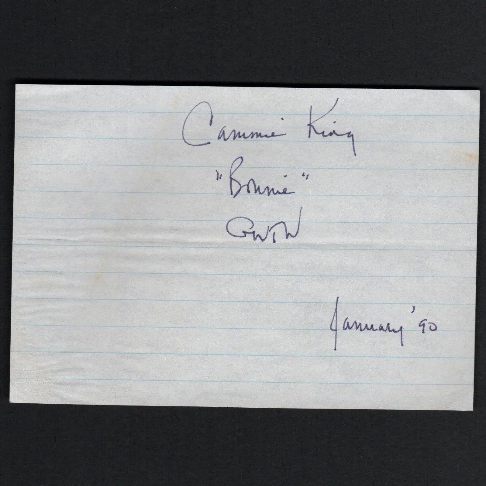 Cammie King — CAMMIE KING Autograph Signed Paper w/ COA Gone With The Wind GWTW Bonnie Blue, image 2