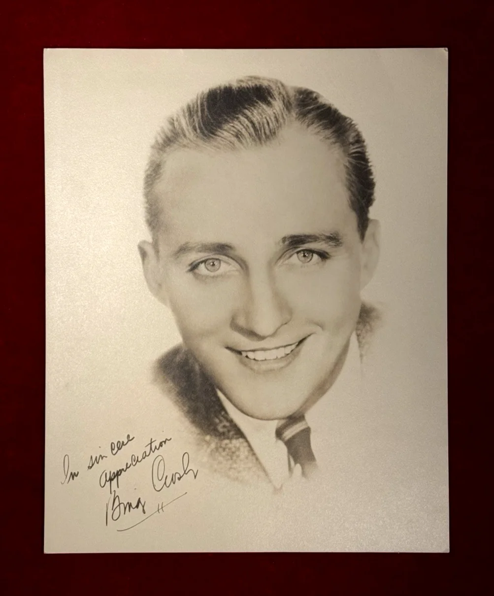 BING CROSBY — RARE ORIGINAL BING CROSBY AUTOGRAPH - CA 1930 PUBLICITY PHOTO