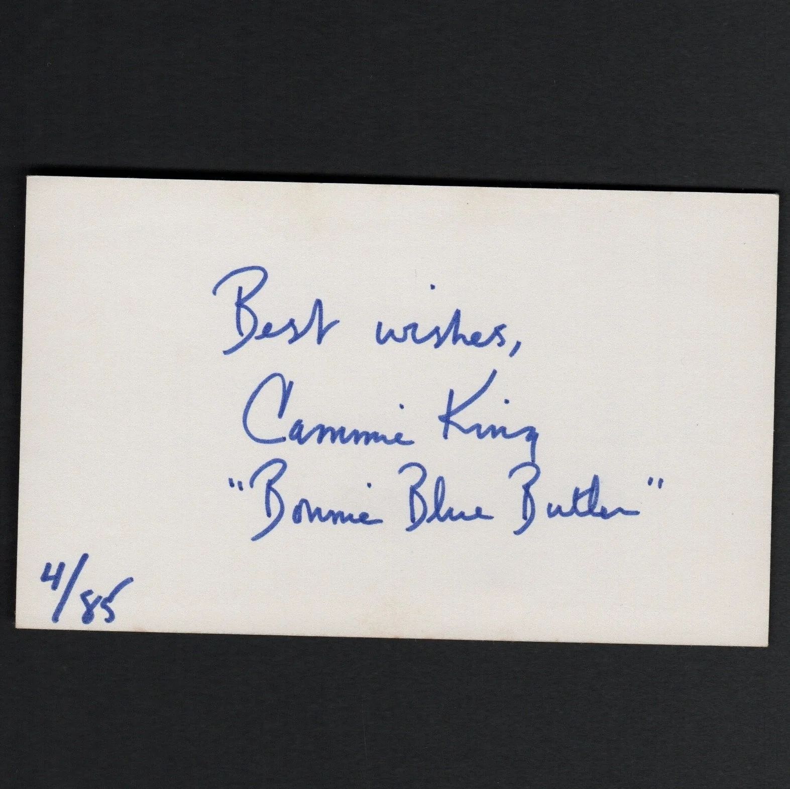 Cammie King — CAMMIE KING Autograph Signed 3X5 Card w/ COA Gone With The Wind GWTW Bonnie Blue, изображение 2