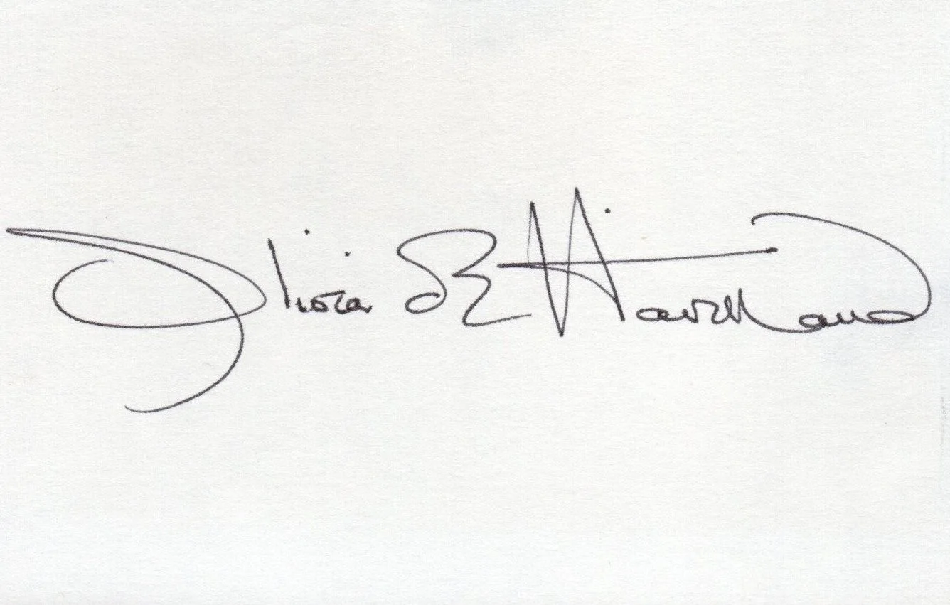 Olivia De Havilland — OLIVIA DE HAVILLAND Autograph Signed 3X5 Card w/ COA Gone With The Wind GWTW