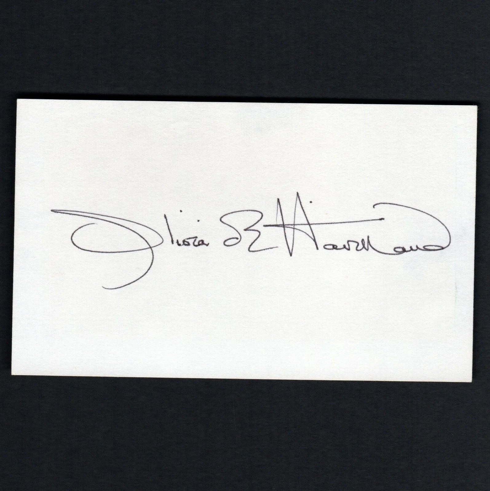 Olivia De Havilland — OLIVIA DE HAVILLAND Autograph Signed 3X5 Card w/ COA Gone With The Wind GWTW, image 2