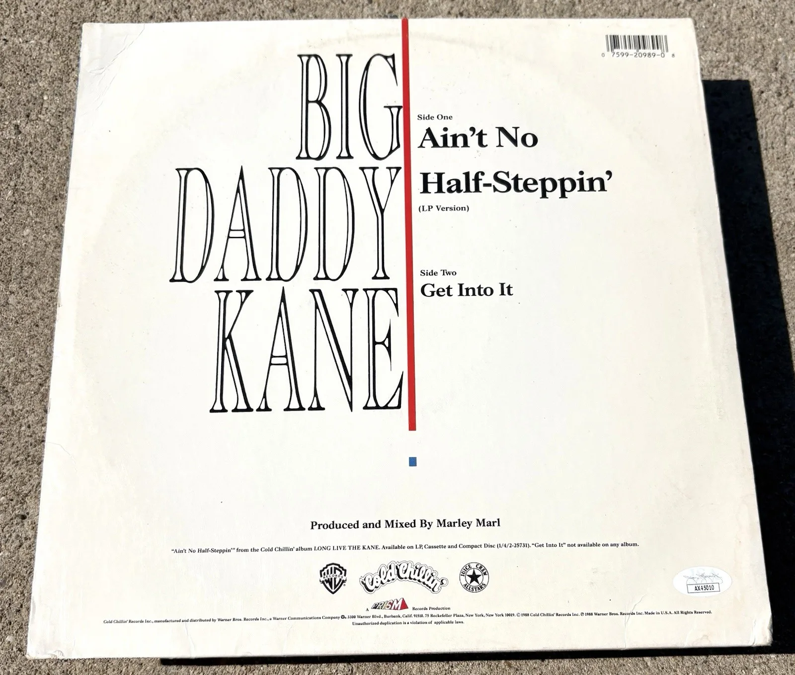 BIG DADDY KANE SIGNED Vinyl JSA COA RAP Hip Hop Ain’t No Half Steppin, image 2