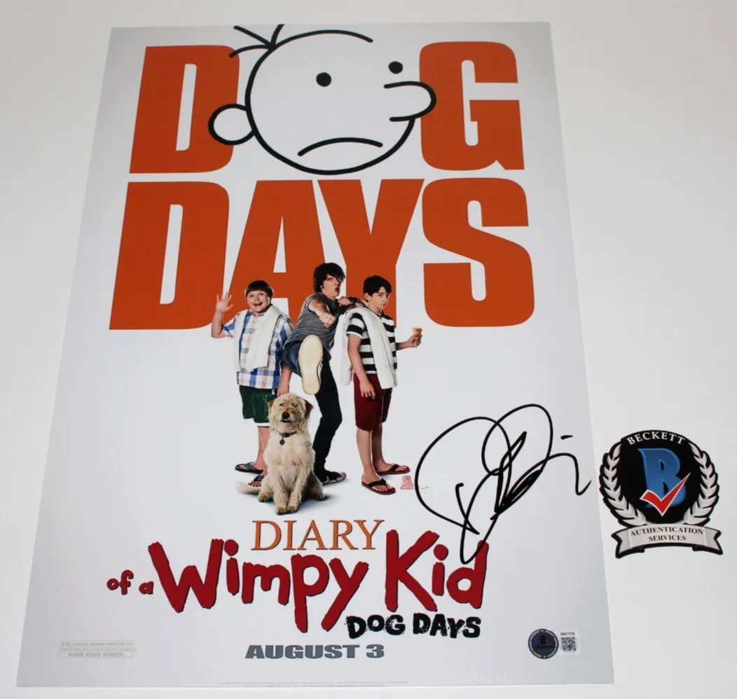 DEVON BOSTICK SIGNED DIARY OF A WIMPY KID: DOG DAYS' 12x18 POSTER BECKETT COA, image 2
