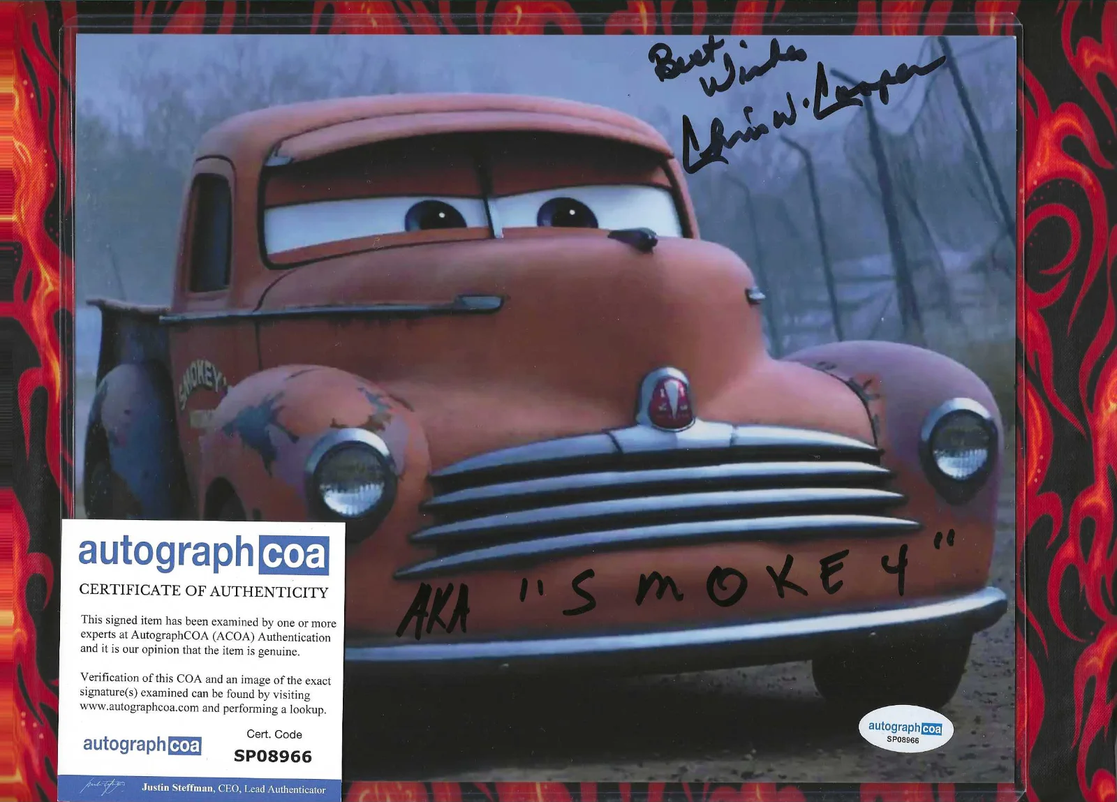Chris Cooper — Disney Pixar Cars 3 Chris Cooper Signed 8x10 Smokey Pickup Truck Photo (ACOA)