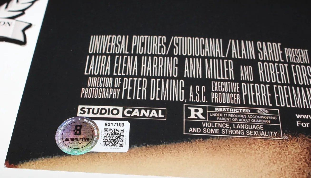JUSTIN THEROUX SIGNED 'MULHOLLAND DR.' 12x18 MOVIE POSTER BECKETT BAS COA, изображение 3