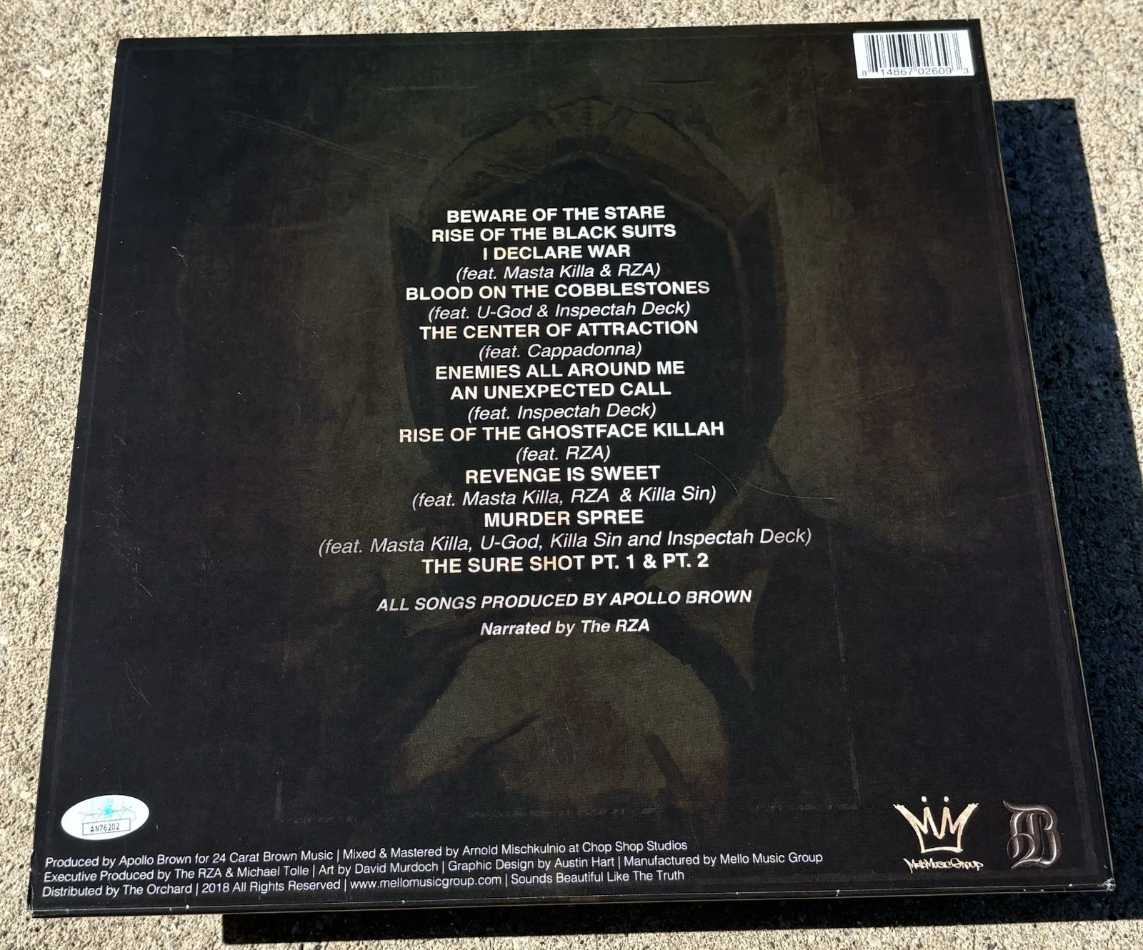 GHOSTFACE KILLAH SIGNED Apollo Brown Vinyl JSA COA HIP HOP RAP Wu Tang, image 3