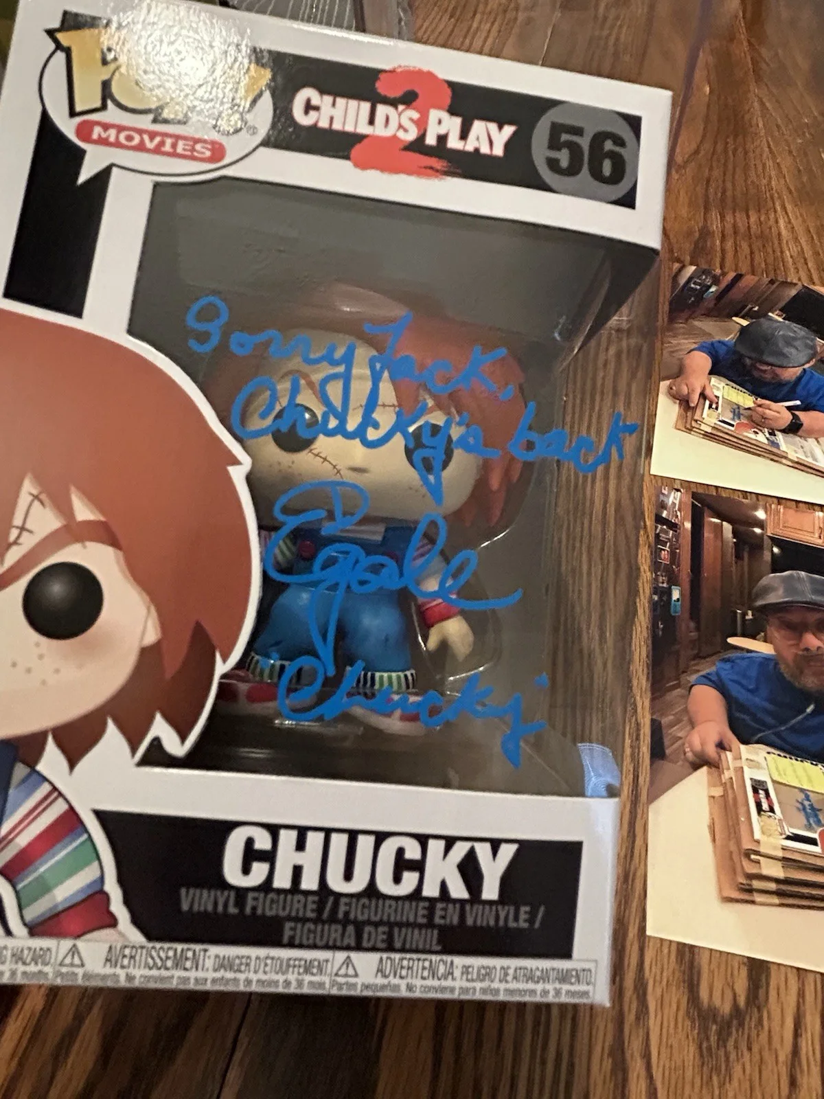 Ed Gale — Ed Gale Signed Funko Pop Childs Play Chucky Sorry Horror Autograph Photos 495, image 3