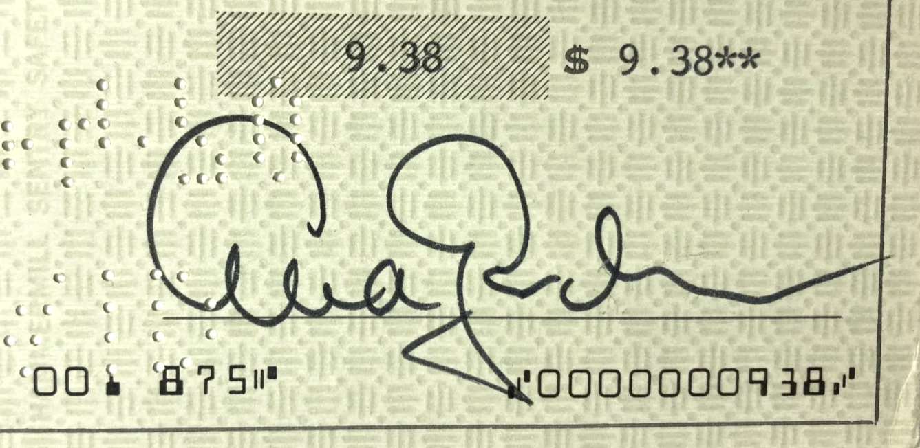 Ava Gardner — AVA GARDNER Signed Personal Check Autograph PSA #AD64390, image 2