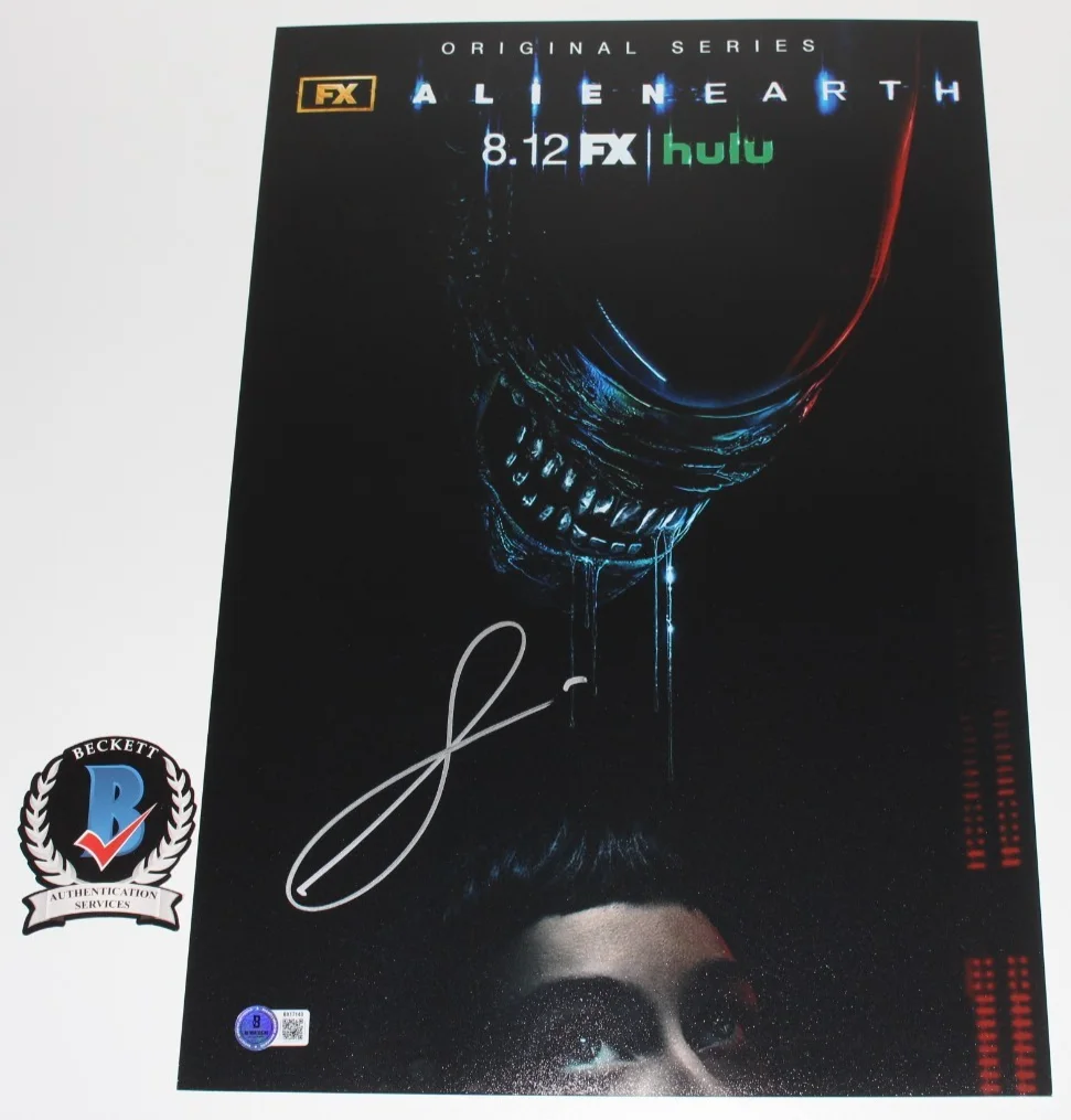 SYDNEY CHANDLER SIGNED 'ALIEN: EARTH' 12x18 TV SHOW POSTER BECKETT BAS COA, изображение 2