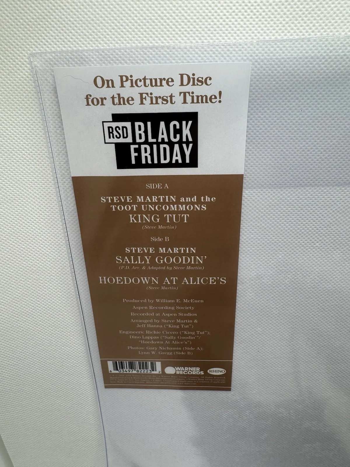 STEVE MARTIN — Steve Martin signed VINYL King Tut Picture Disc RSD Autograph JSA COA Record, изображение 4