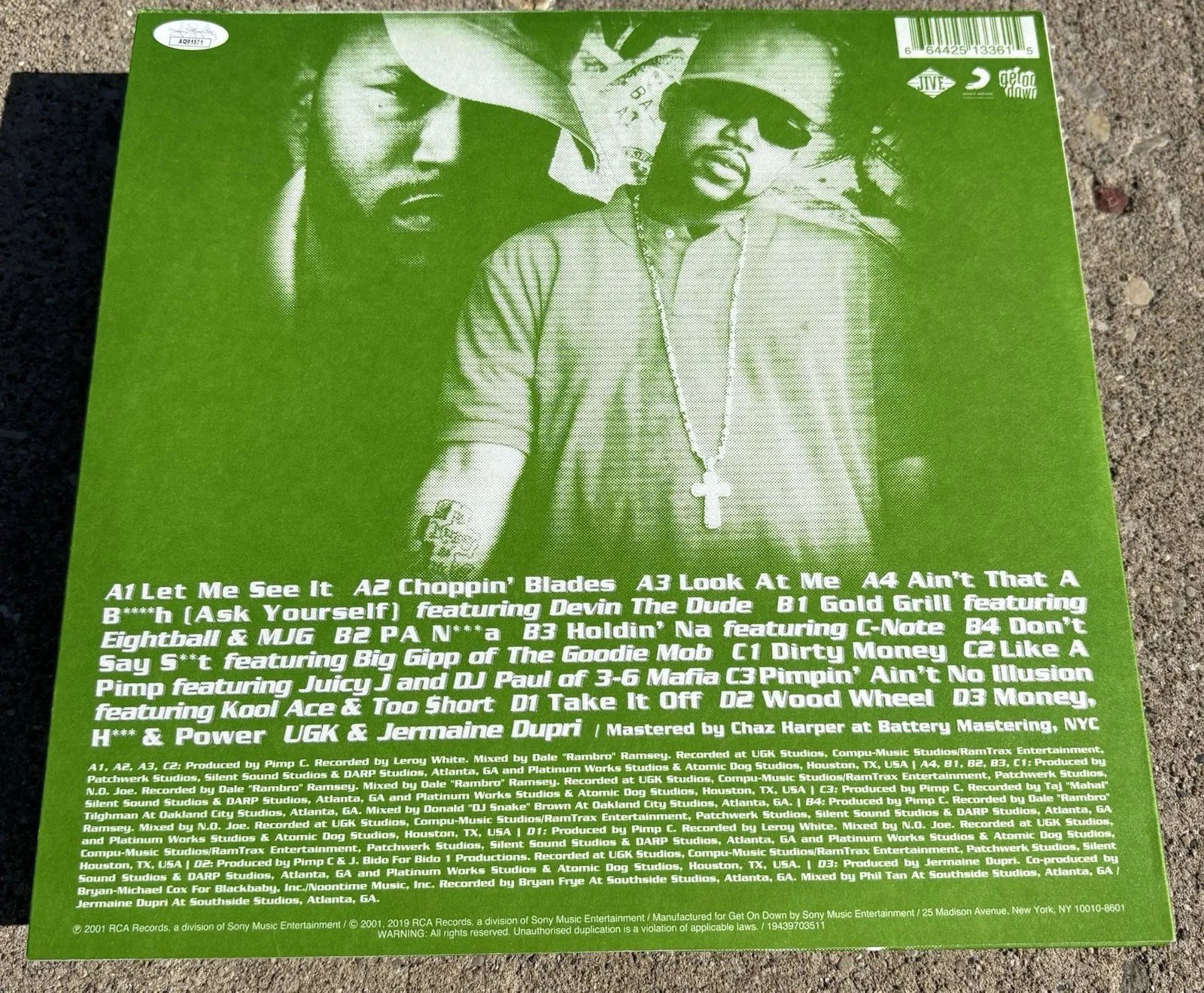 BUN B SIGNED Green Vinyl JSA COA UGK Dirty Money Trill Burger HOUSTON HIP HOP, изображение 2