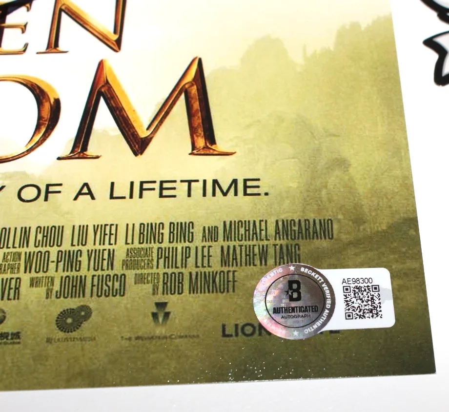 JET LI SIGNED 'THE FORBIDDEN KINGDOM' 12x18 MOVIE POSTER BECKETT BAS COA, изображение 3