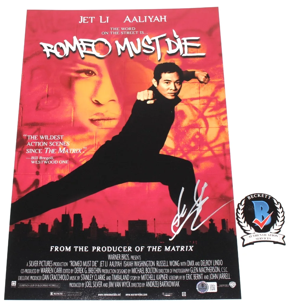 JET LI SIGNED 'ROMEO MUST DIE' 12x18 MOVIE POSTER AUTOGRAPH BECKETT COA PROOF, изображение 2