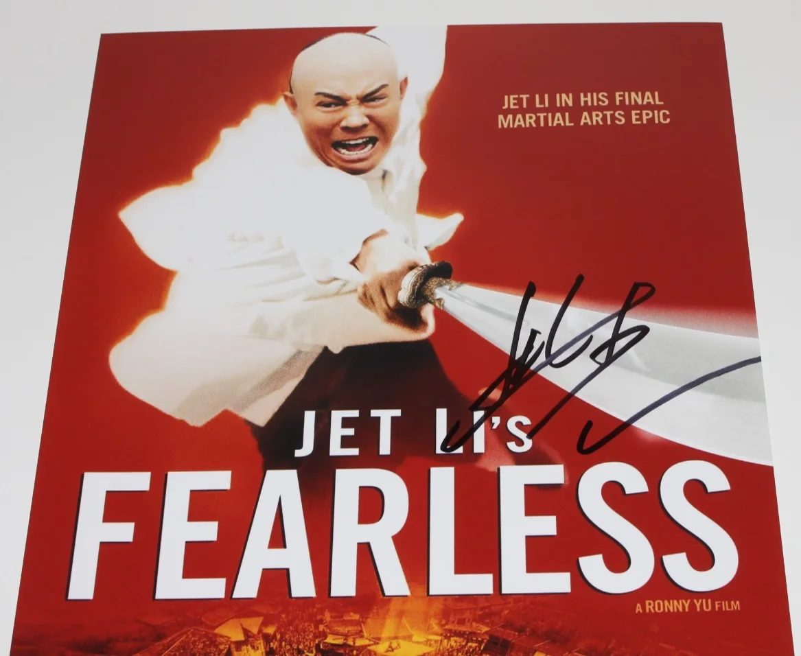 JET LI SIGNED 'FEARLESS' 12x18 MOVIE POSTER AUTOGRAPJ BECKETT BAS COA PROOF, изображение 3