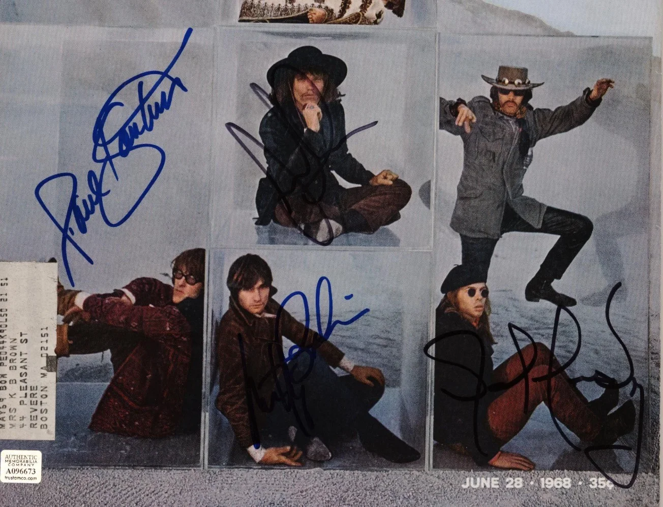 Jefferson Airplane Band Autographed Signed LIFE Magazine AMCo COA, изображение 2