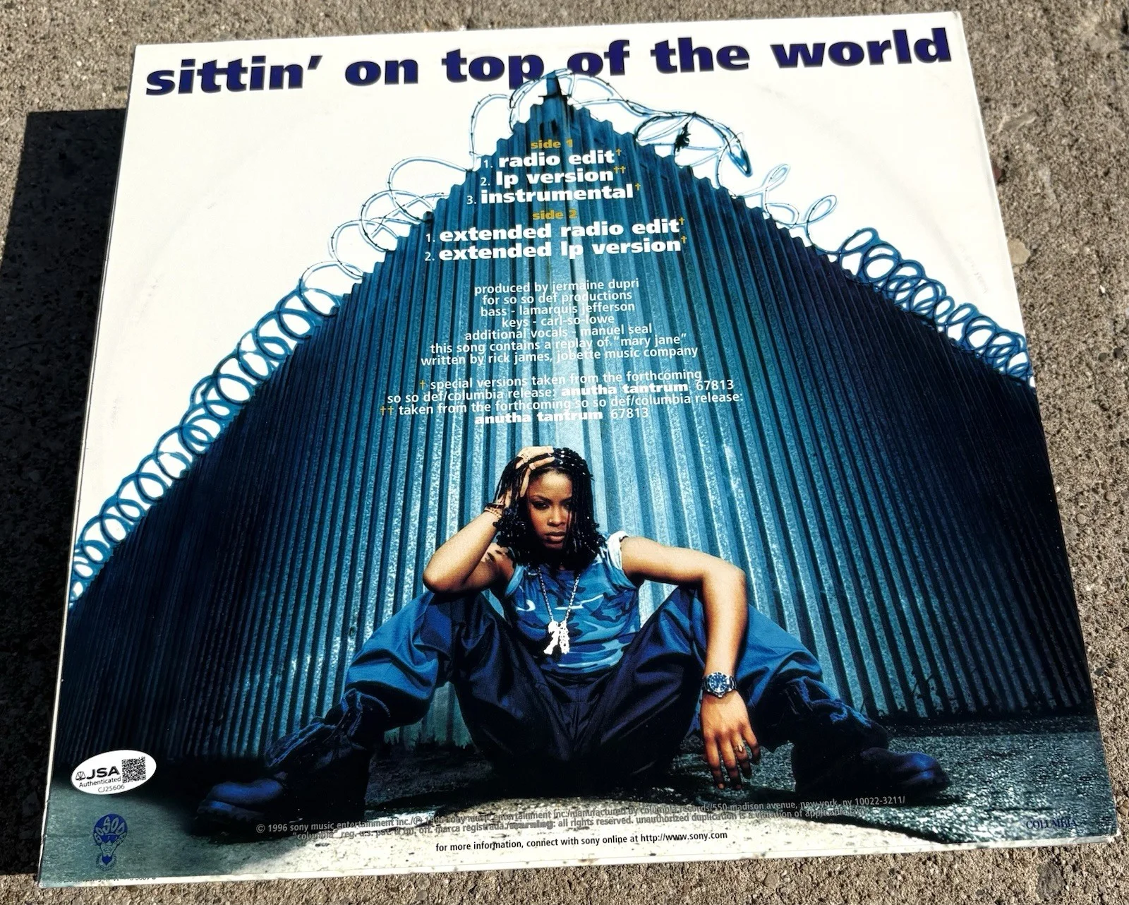 DA BRAT SIGNED Sittin On Top Of The World Vinyl JSA COA RAP HIP HOP, image 2