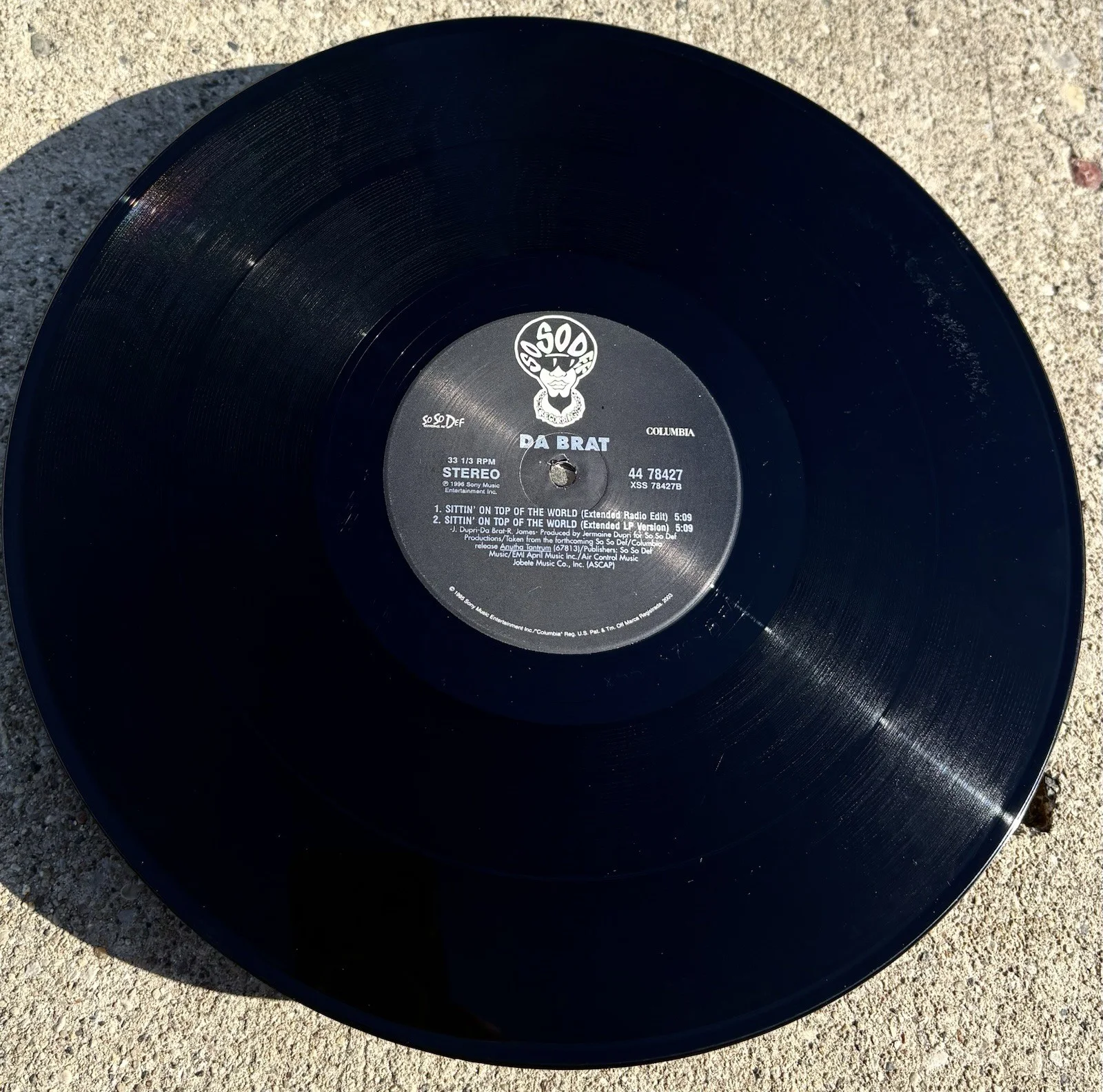 DA BRAT SIGNED Sittin On Top Of The World Vinyl JSA COA RAP HIP HOP, image 4