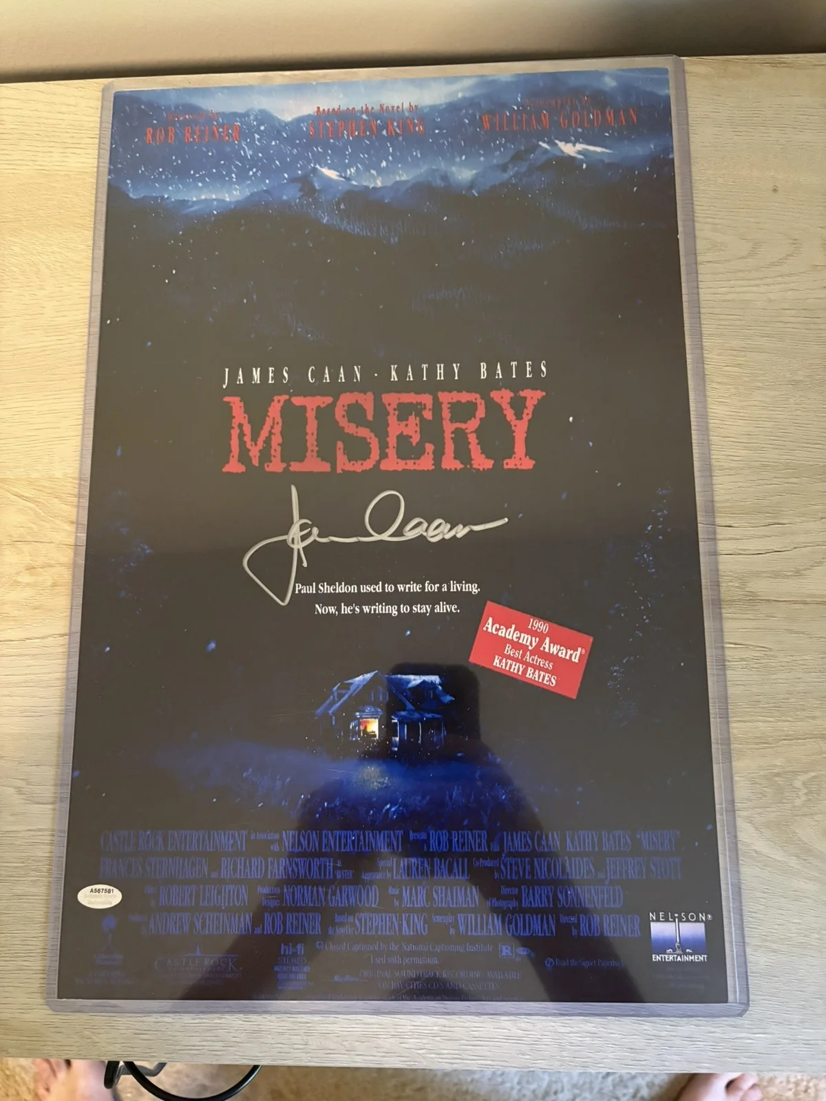 James Caan — James Caan Autographed 12x18 Misery Movie Poster Schwartz Sports Memorabilia