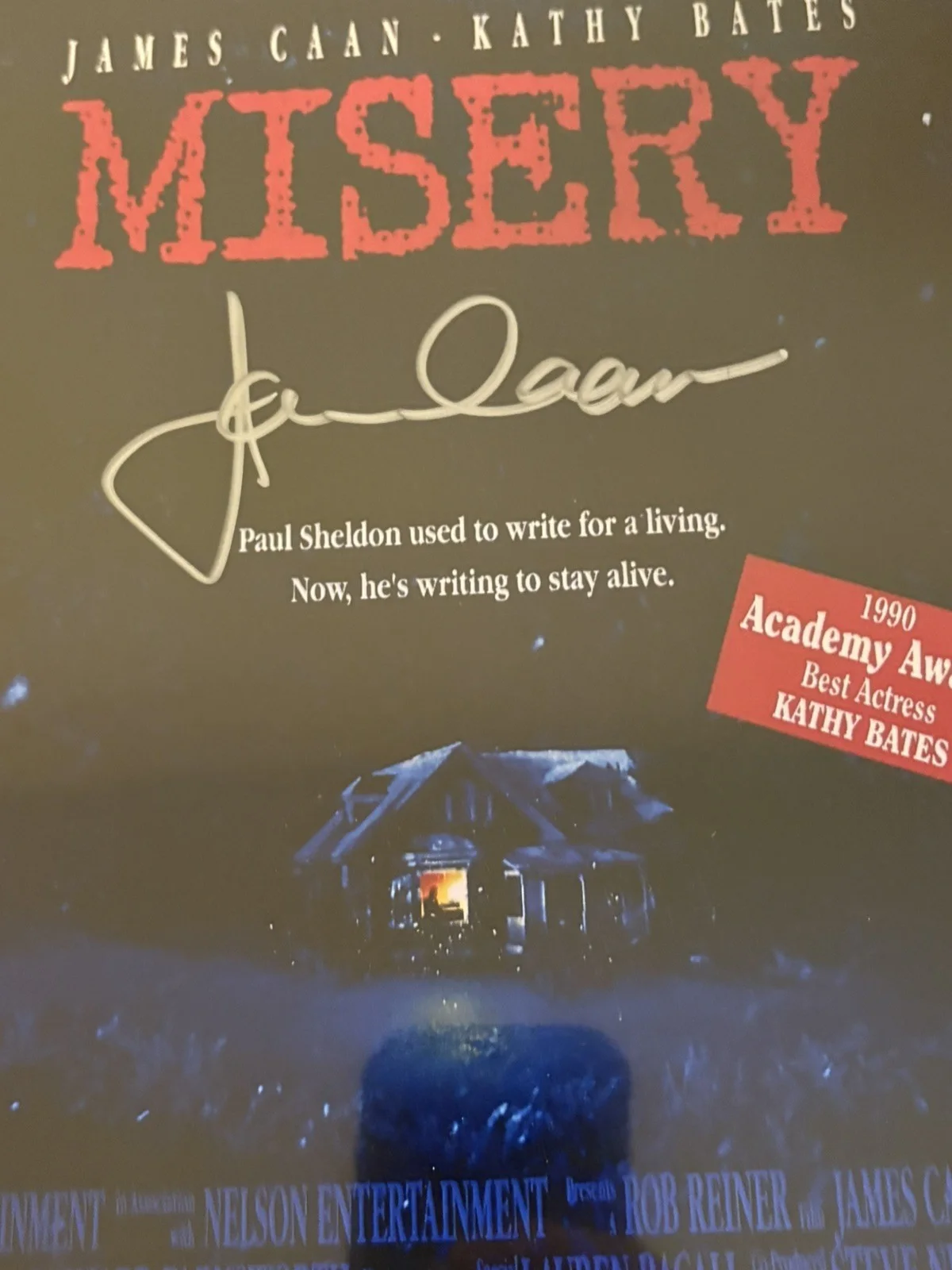 James Caan — James Caan Autographed 12x18 Misery Movie Poster Schwartz Sports Memorabilia, изображение 2