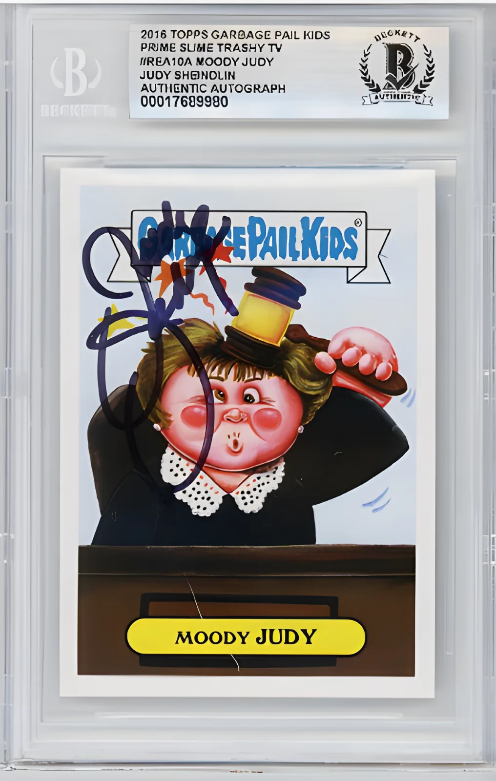 Judge Judy — JUDGE JUDY -GARBAGE PAIL KIDS- BECKETT BAS Signed/Autograph/Auto TV GPK Card