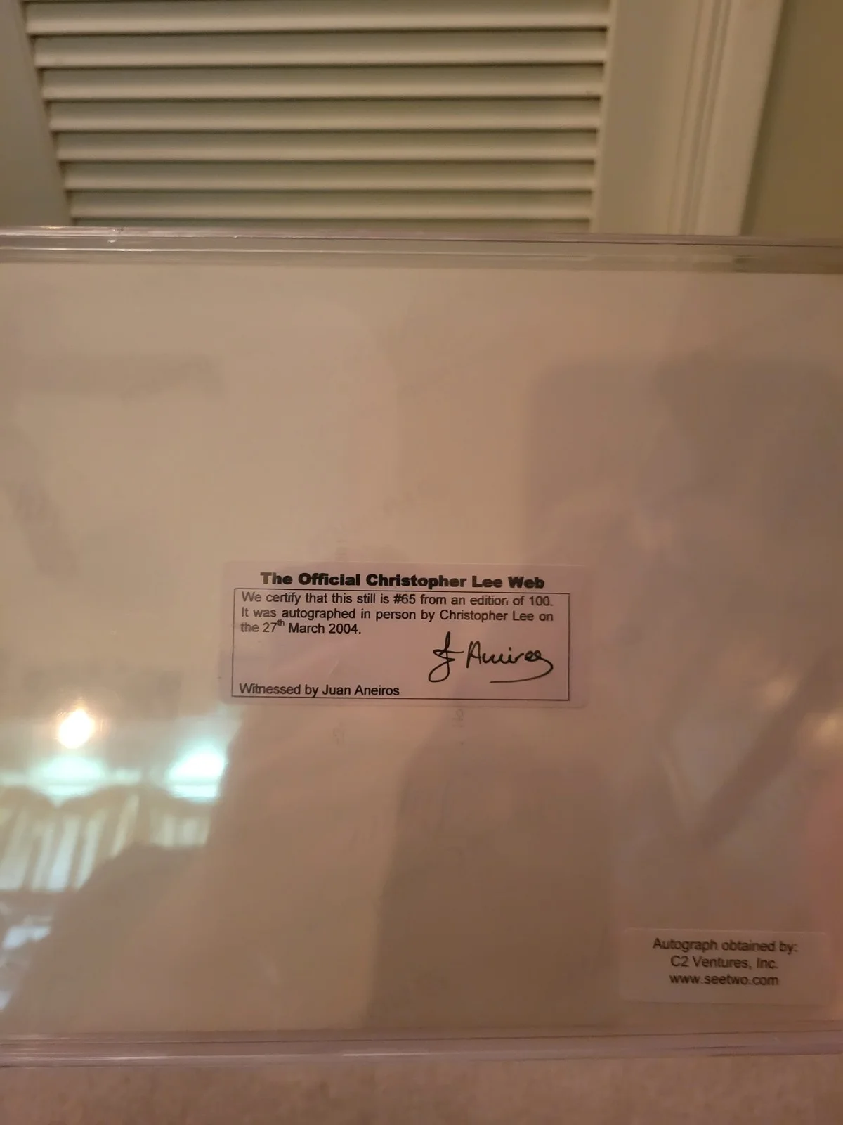 Christopher Lee — Count Dooku 8x10 Signed by Christopher Lee Beckett Encapsulated, image 3