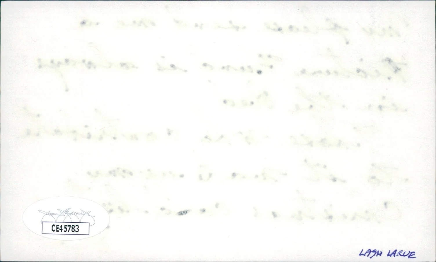 Lash LaRue — Lash LaRue Actor Signed 3x5 Index Card JSA Authenticated, image 2
