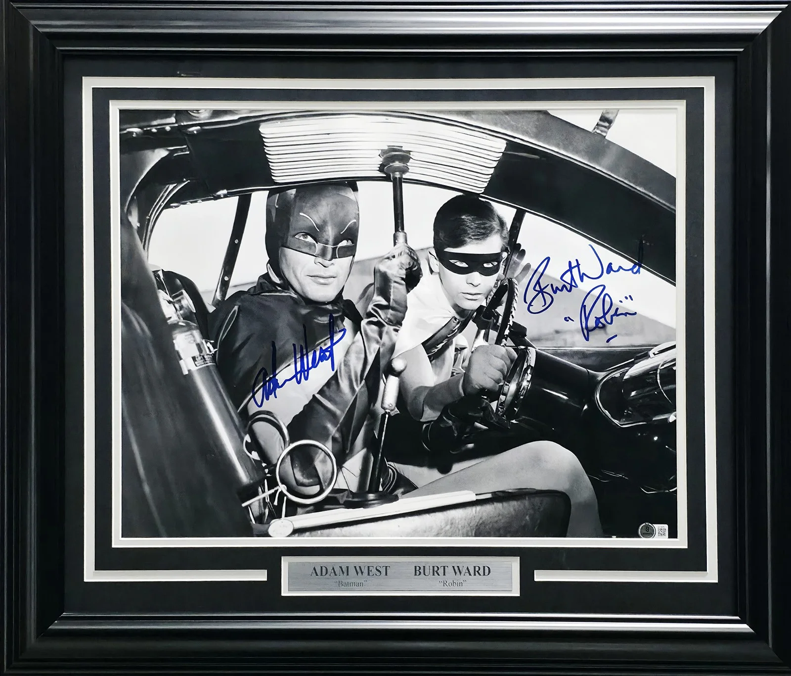 Adam West & Burt Ward — Adam West, Burt Ward Signed Framed 16x20 Photo Batman & Robin Beckett #AE16676