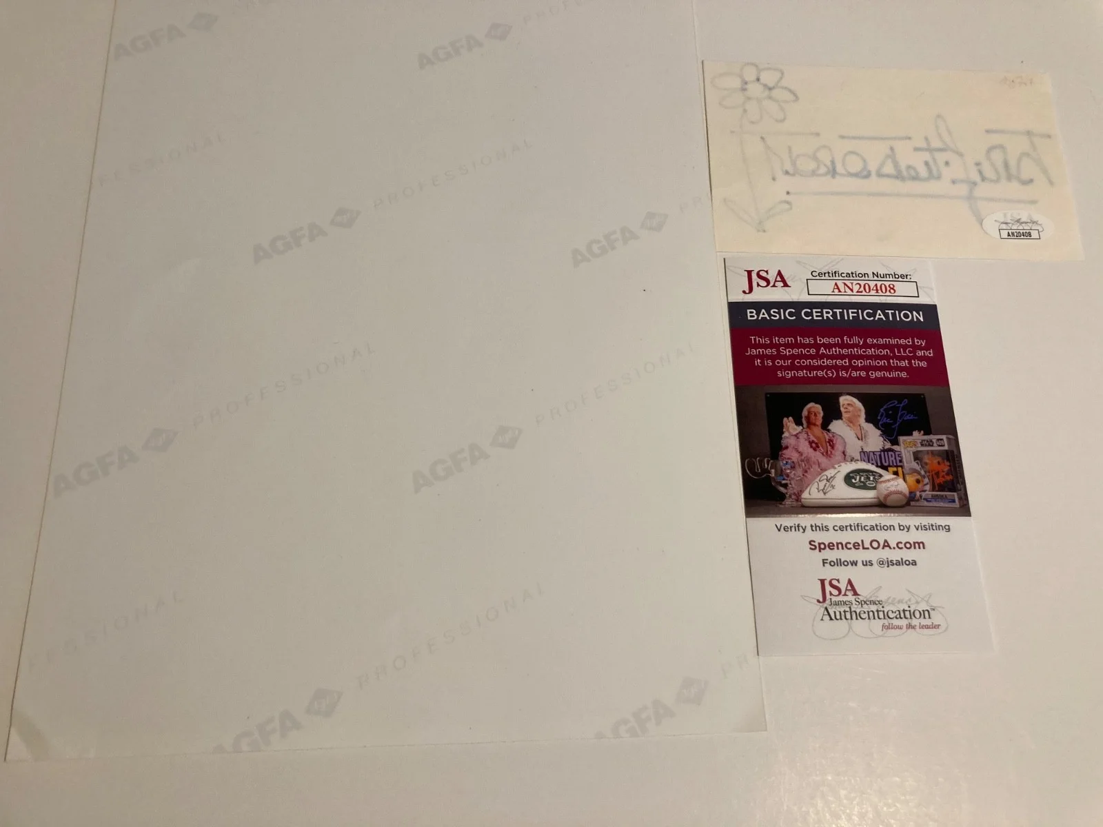 BRIGITTE BARDOT — BRIGITTE BARDOT signed 3x5 card "...AND GOD CREATED WOMAN", "CONT JSA#AN20408, изображение 2
