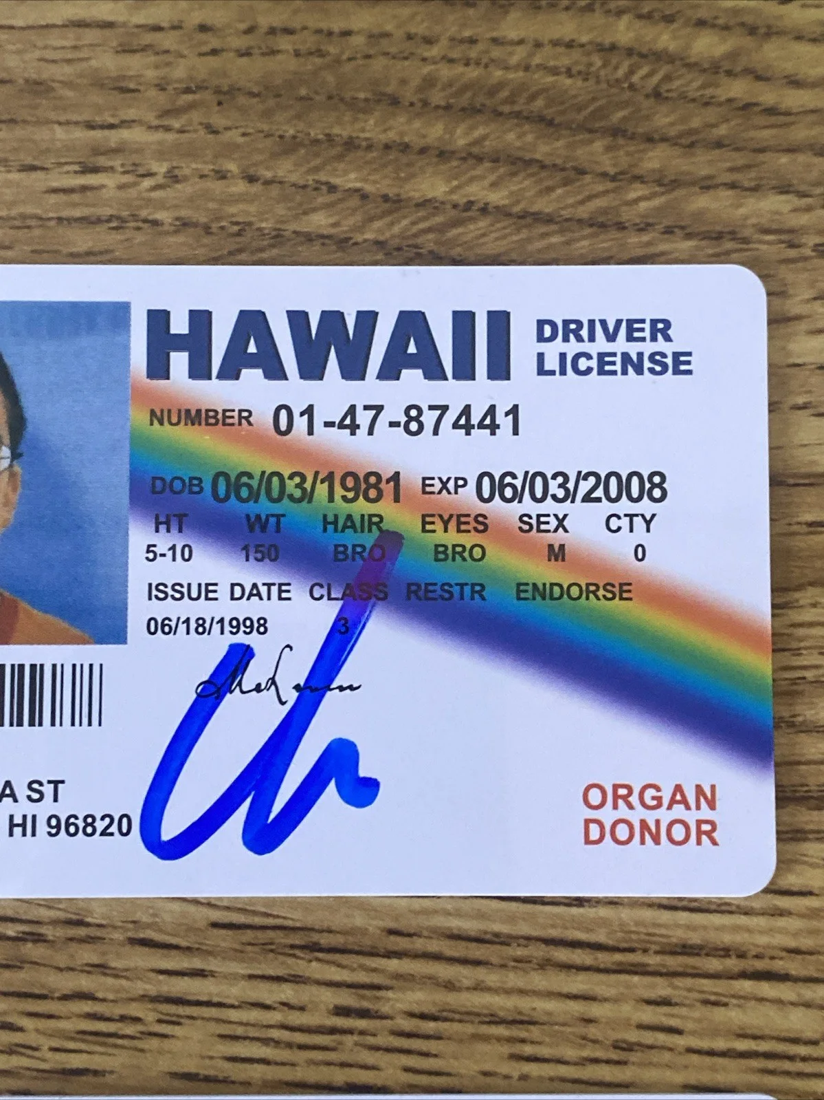 Christopher Mintz-Plasse — Christopher Mintz-Plasse Autographed Mclovin Fake ID License, image 2