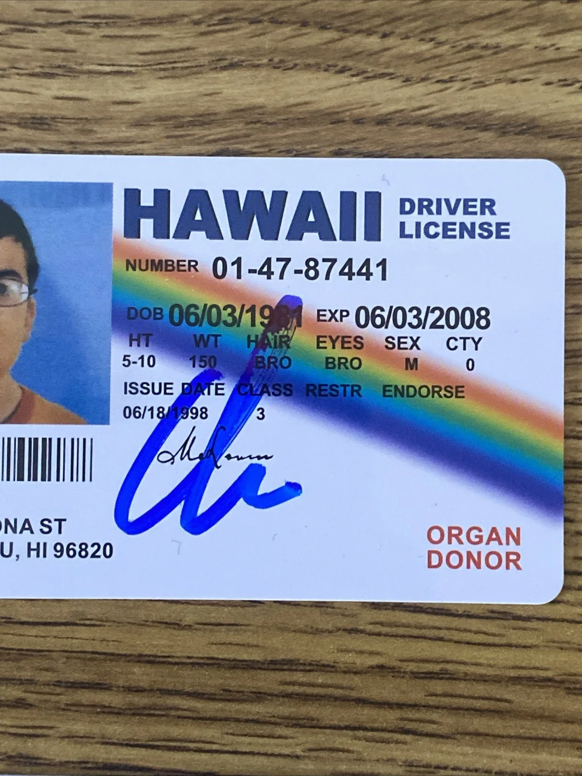 Christopher Mintz-Plasse — Christopher Mintz-Plasse Autographed Mclovin Fake ID License, image 2