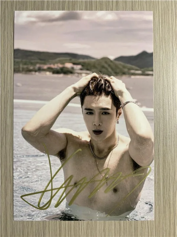 6" EXO LAY /张艺兴 Hand Signed Autographed Photo Autographs Collection Original, image 2