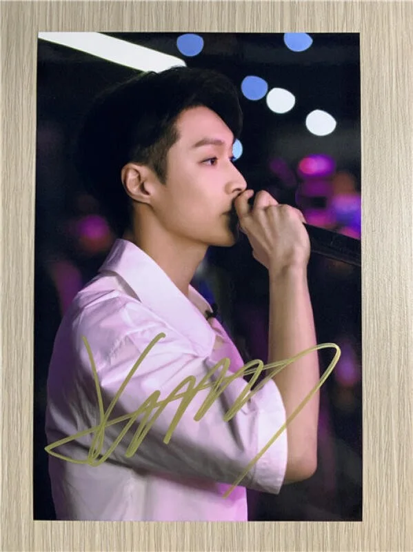 6" EXO LAY /张艺兴 Hand Signed Autographed Photo Autographs Collection Original, image 5