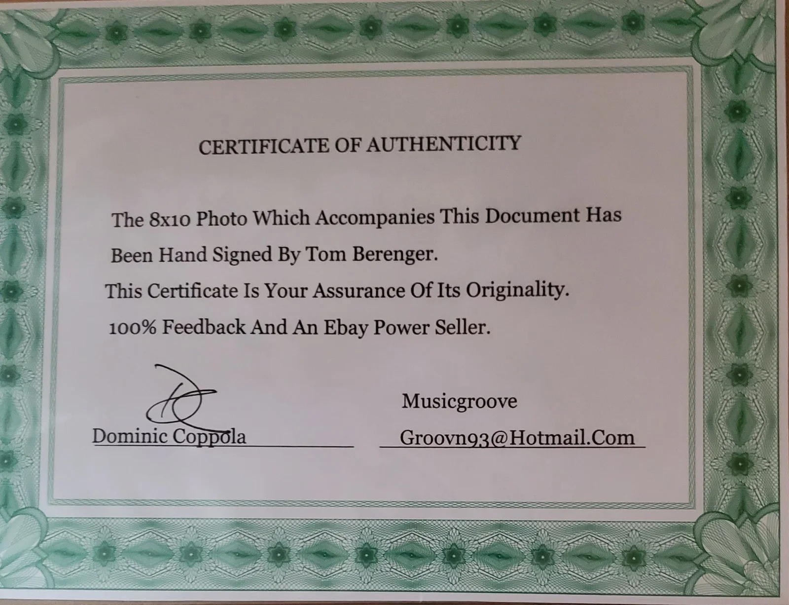 Tom Berenger — TOM BERENGER SIGNED AUTOGRAPHED 8X10 PHOTO MAJOR LEAGUE CHEERS PLATOON PSA COA, изображение 2