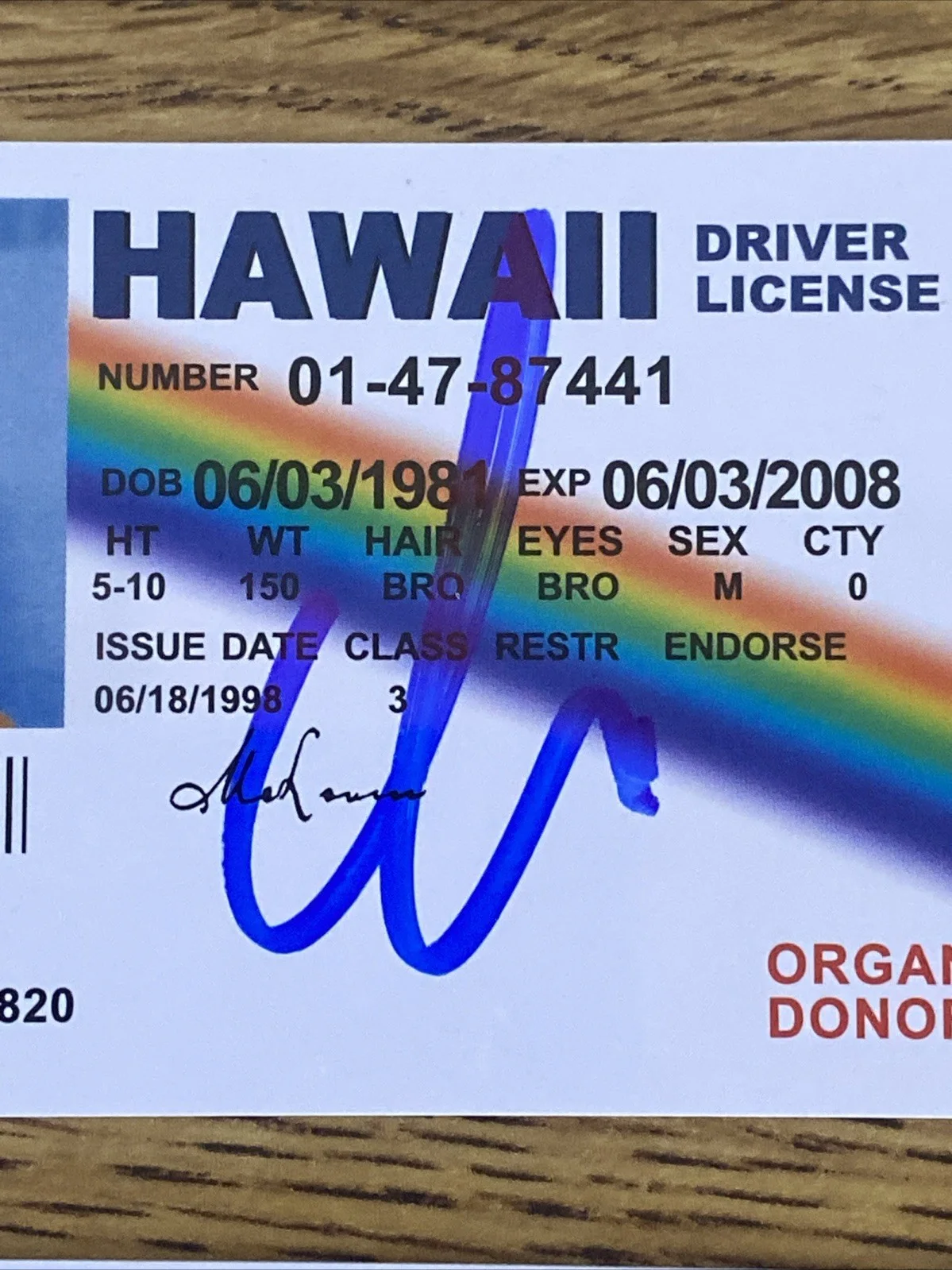Christopher Mintz-Plasse — Christopher Mintz-Plasse Autographed Mclovin Fake ID License, image 2
