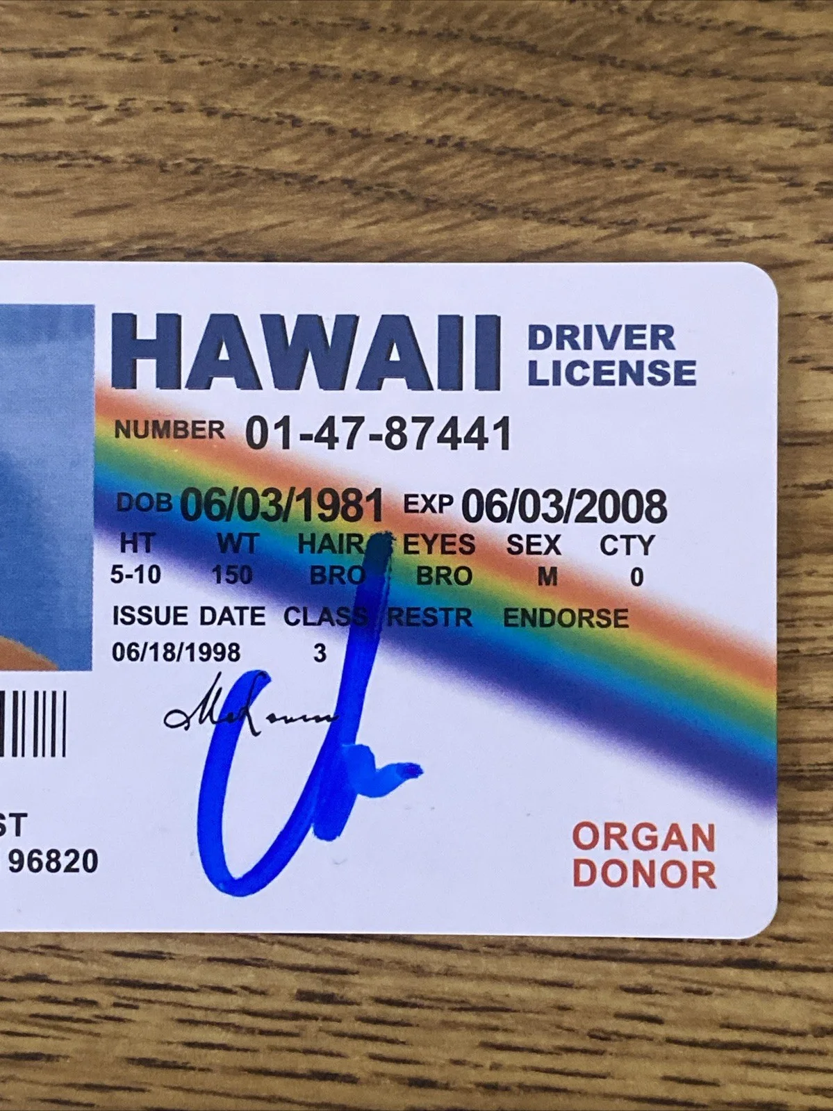Christopher Mintz-Plasse — Christopher Mintz-Plasse Autographed Mclovin Fake ID License, image 2