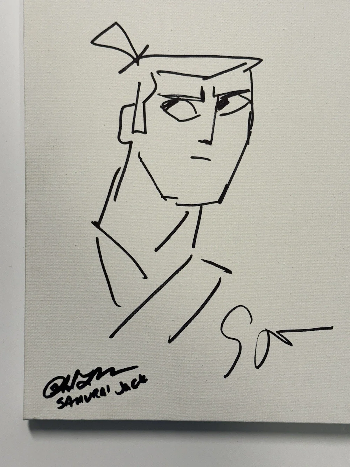 genndy tartakovsky — Genndy Tartakovsky Signed 8x10 Canvas Samurai Jack Hand Drawn Sketch SWAU LOA, изображение 2