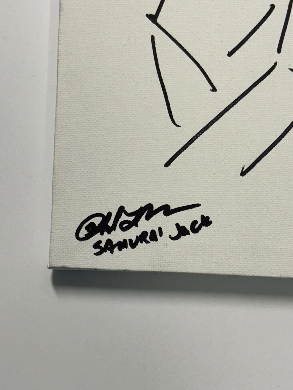 genndy tartakovsky — Genndy Tartakovsky Signed 8x10 Canvas Samurai Jack Hand Drawn Sketch SWAU LOA, изображение 3