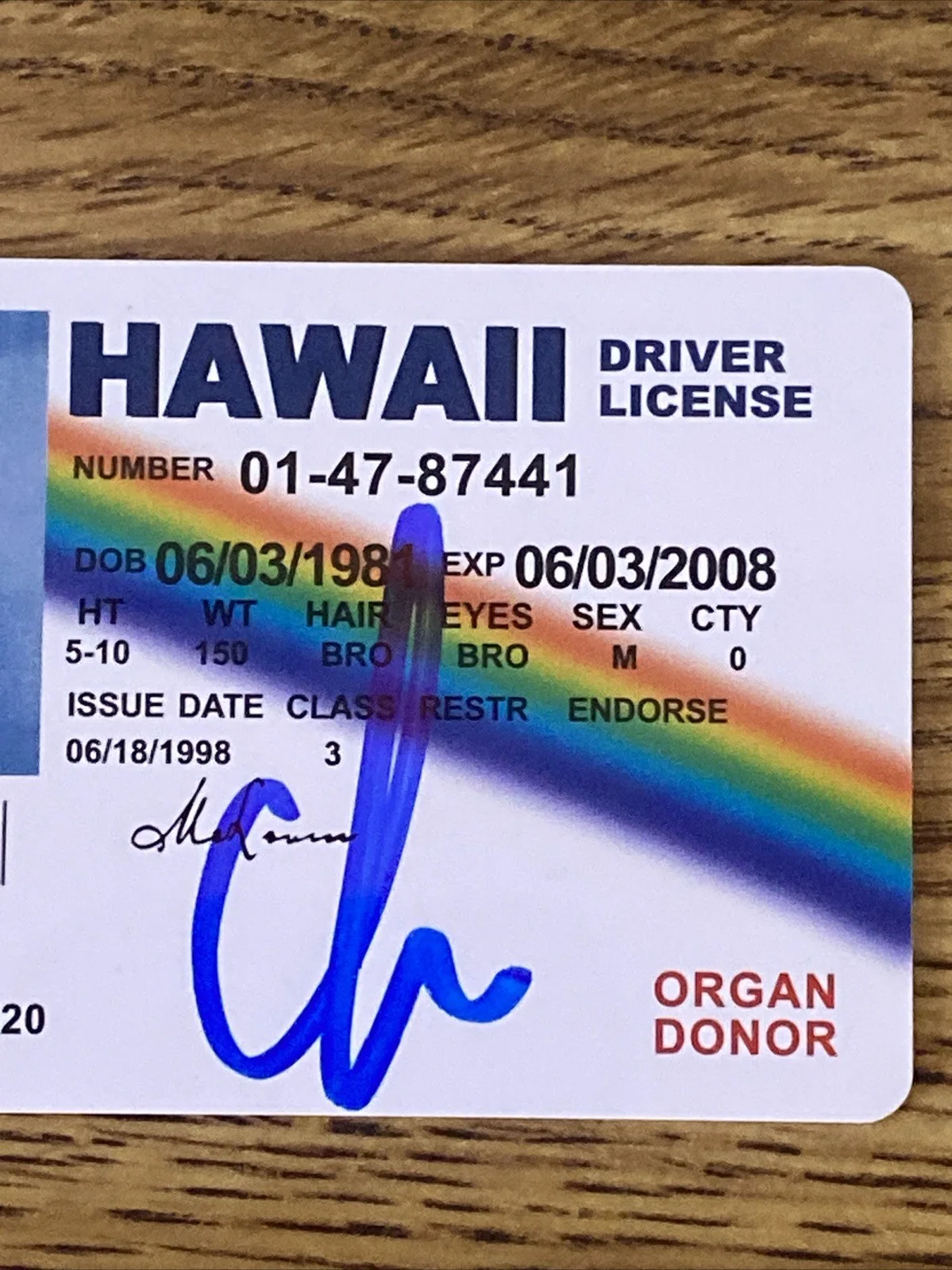 Christopher Mintz-Plasse — Christopher Mintz-Plasse Autographed Mclovin Fake ID License, image 2