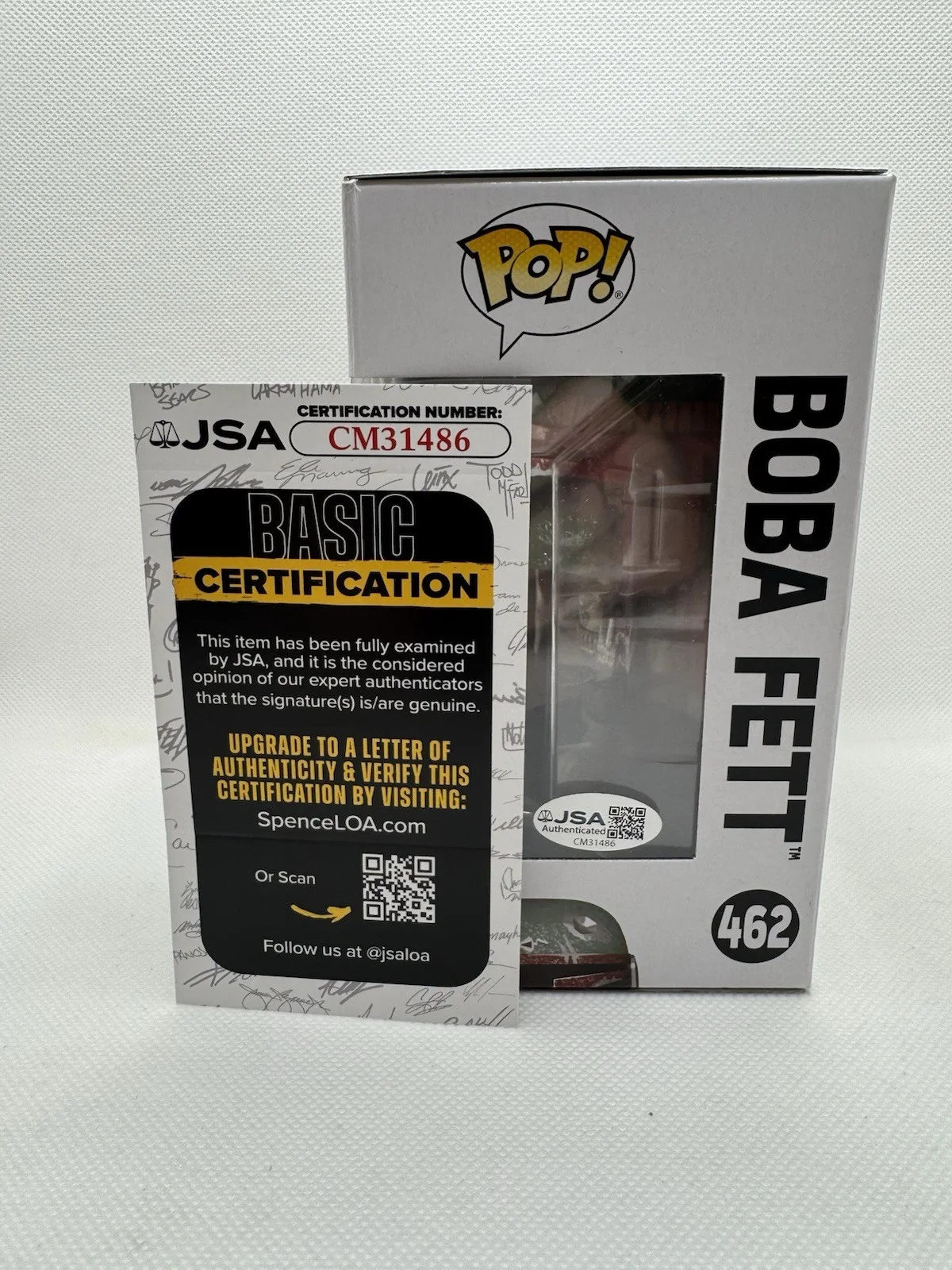 TEMUERA MORRISON SIGNED BOBA FETT FUNKO POP #462 STAR WARS THE MANDALORIAN JSA, изображение 3